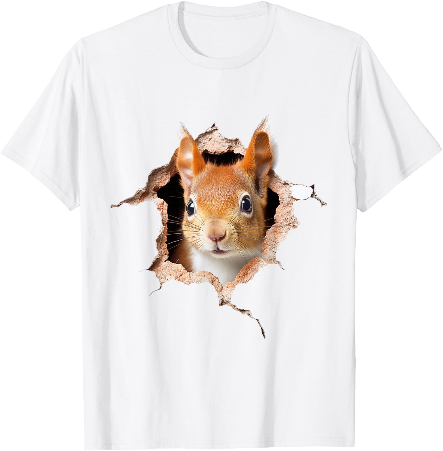 Squirrel Pattern Animal Print Drawing Art Cute Squirrel , white, S T-Shirt - T-Shirt | White
