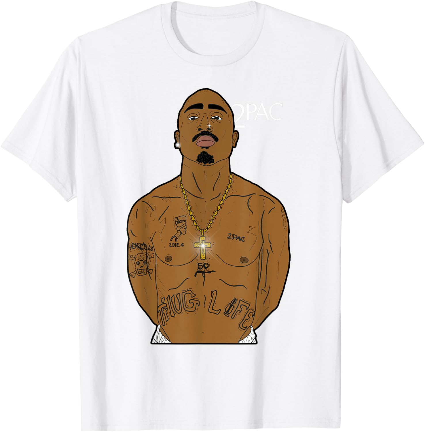Official Tupac Exclusive Thug Life T-Shirt - T-Shirt | White