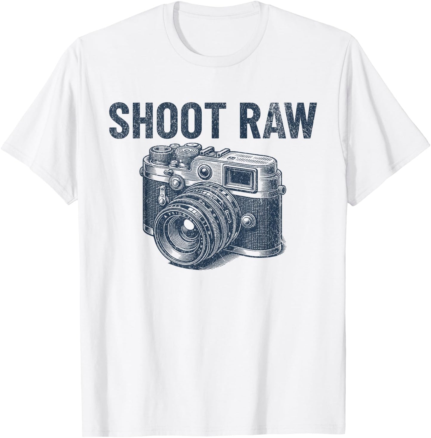 Shoot Raw Vintage Camera Photographer Retro Men's Camera T-Shirt - T-Shirt | White