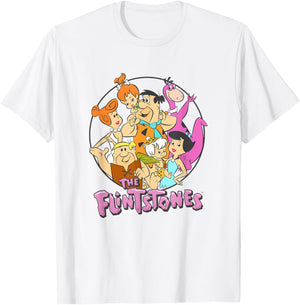 The Flintstones Classic Flintstone Family Circle Shot Small T-Shirt - T-Shirt | White