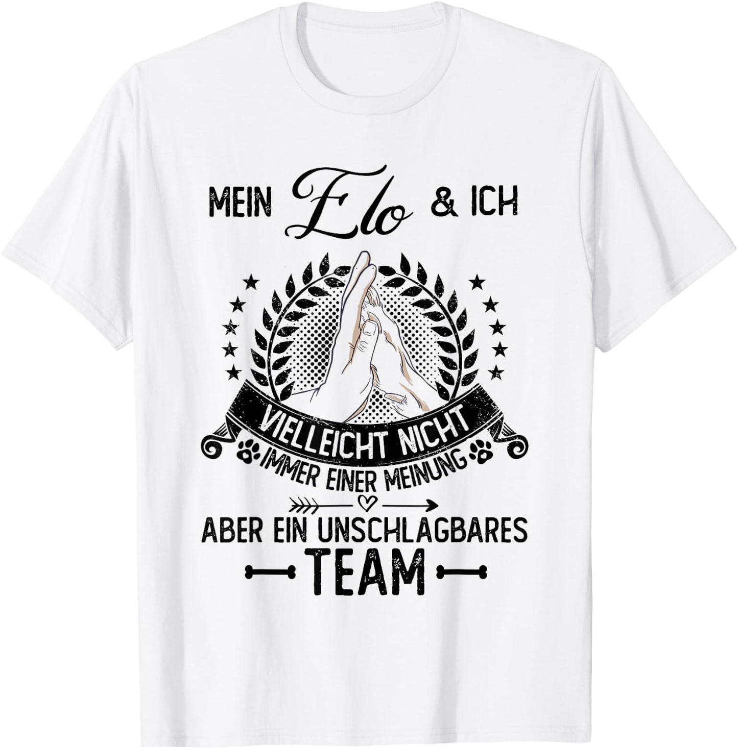 Elo Geschenke & Gassi Outfit | nicht immer einer Meinung | Hund & Hunde , Weiß, S, , Kurzarm, Klassisch, Polyester 100%, Cartoon, Weihnachten, Geburtstag, Hunde, Komfort T-Shirt - T-Shirt | White