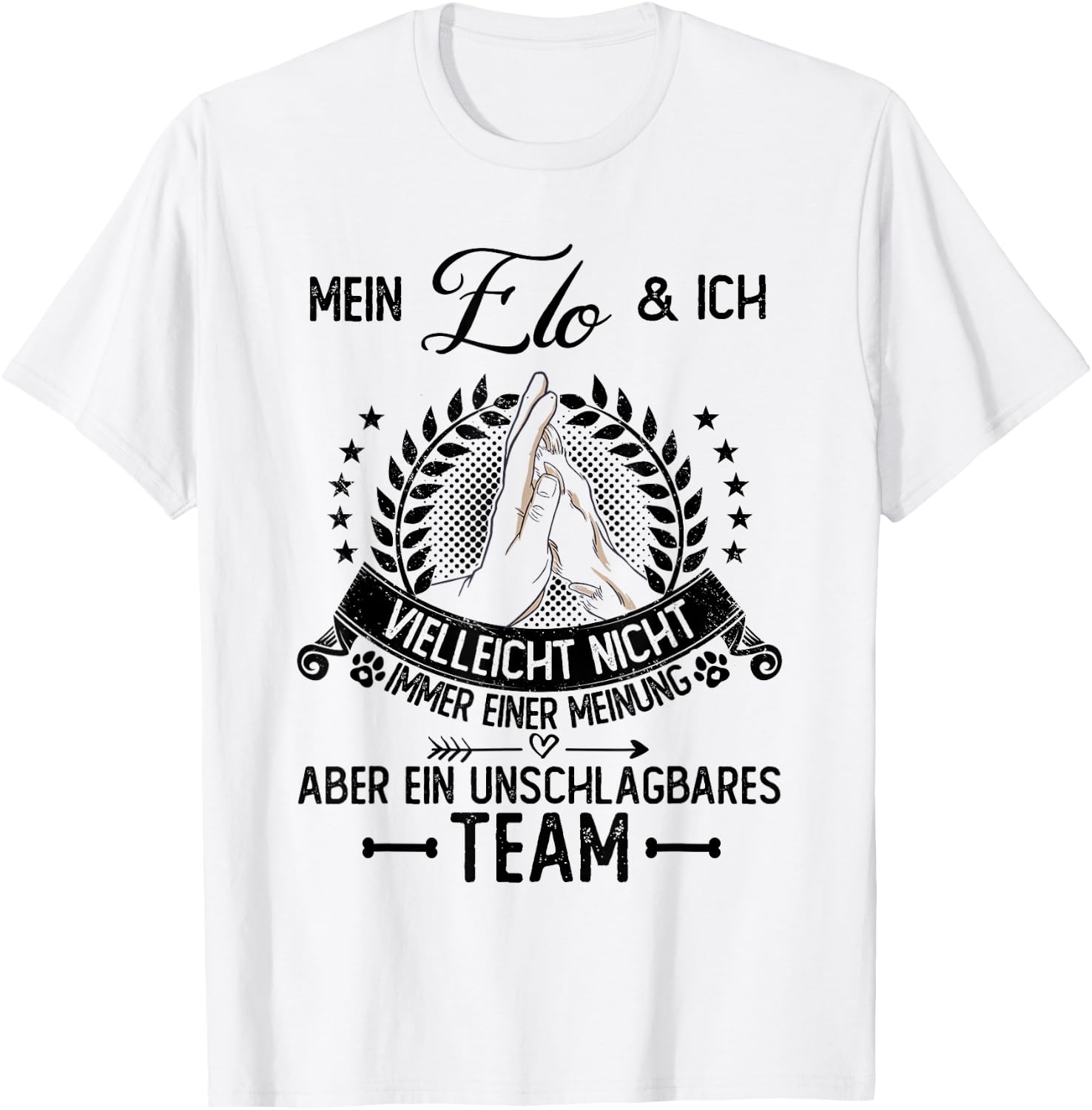 Elo Geschenke & Gassi Outfit | nicht immer einer Meinung | Hund & Hunde , Weiß, S, , Kurzarm, Klassisch, Polyester 100%, Cartoon, Weihnachten, Geburtstag, Hunde, Komfort T-Shirt - T-Shirt | White
