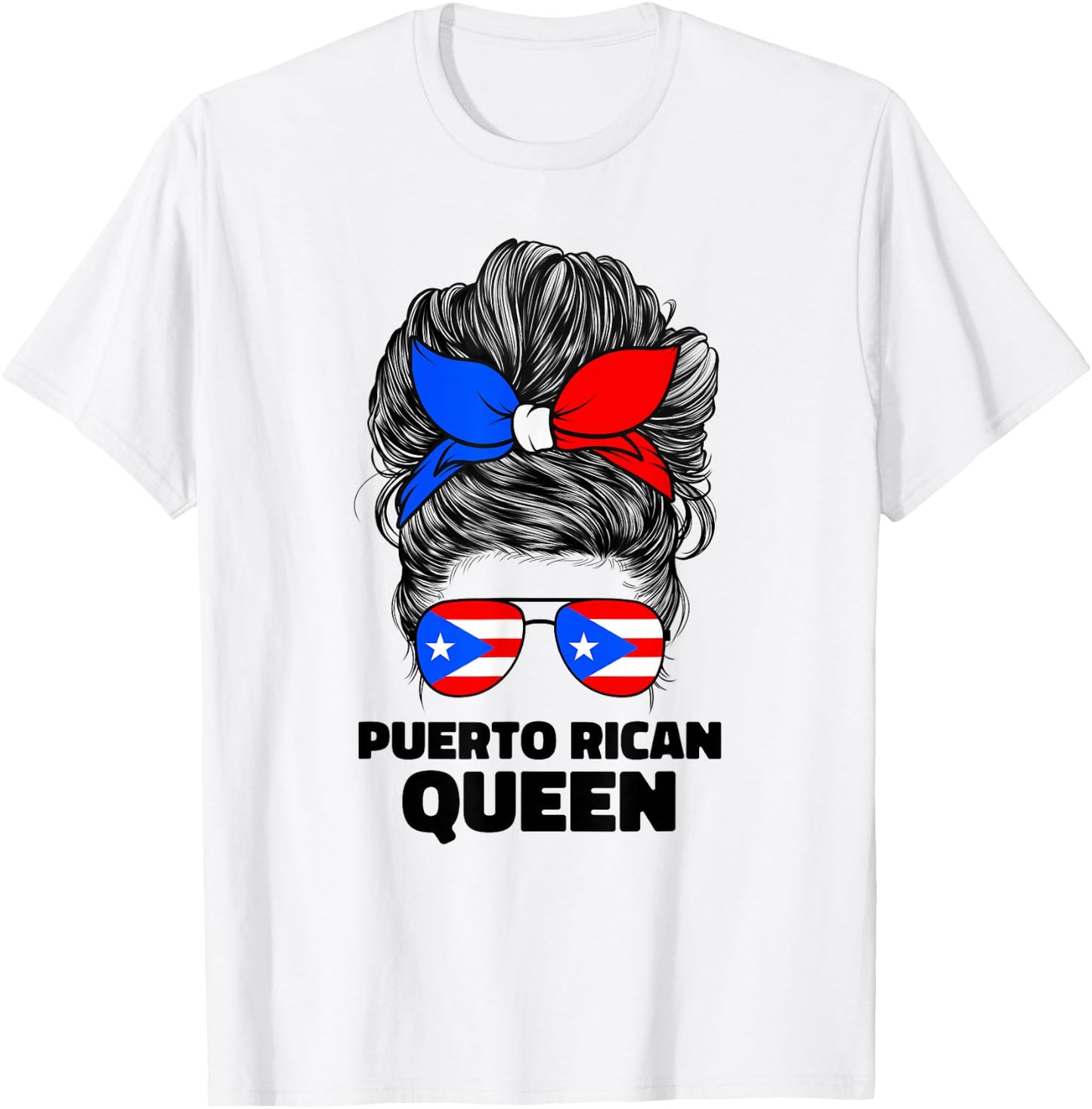 Puerto Rican Queen Boricua Puerto Rico PR Flag T-Shirt - T-Shirt | White