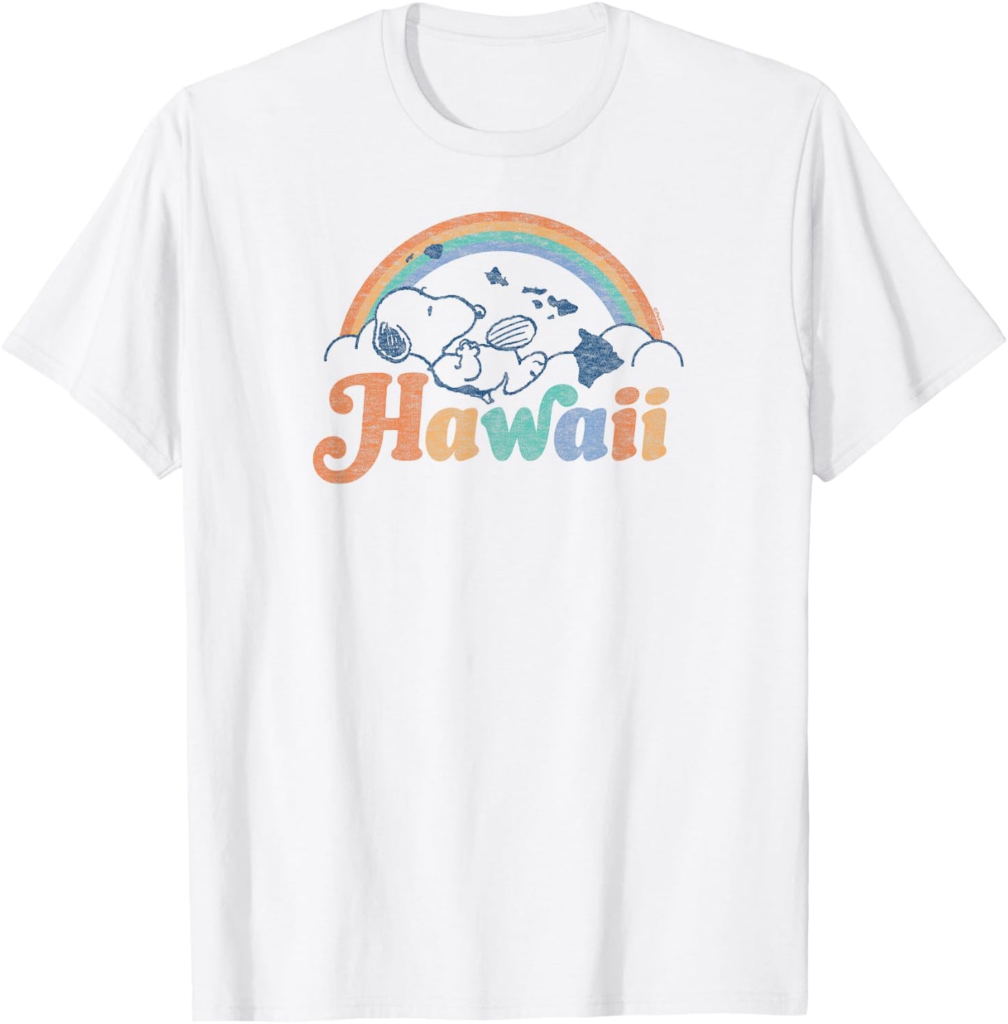 Peanuts - Snoopy Hawaii USA Rainbow T-Shirt - T-Shirt | White