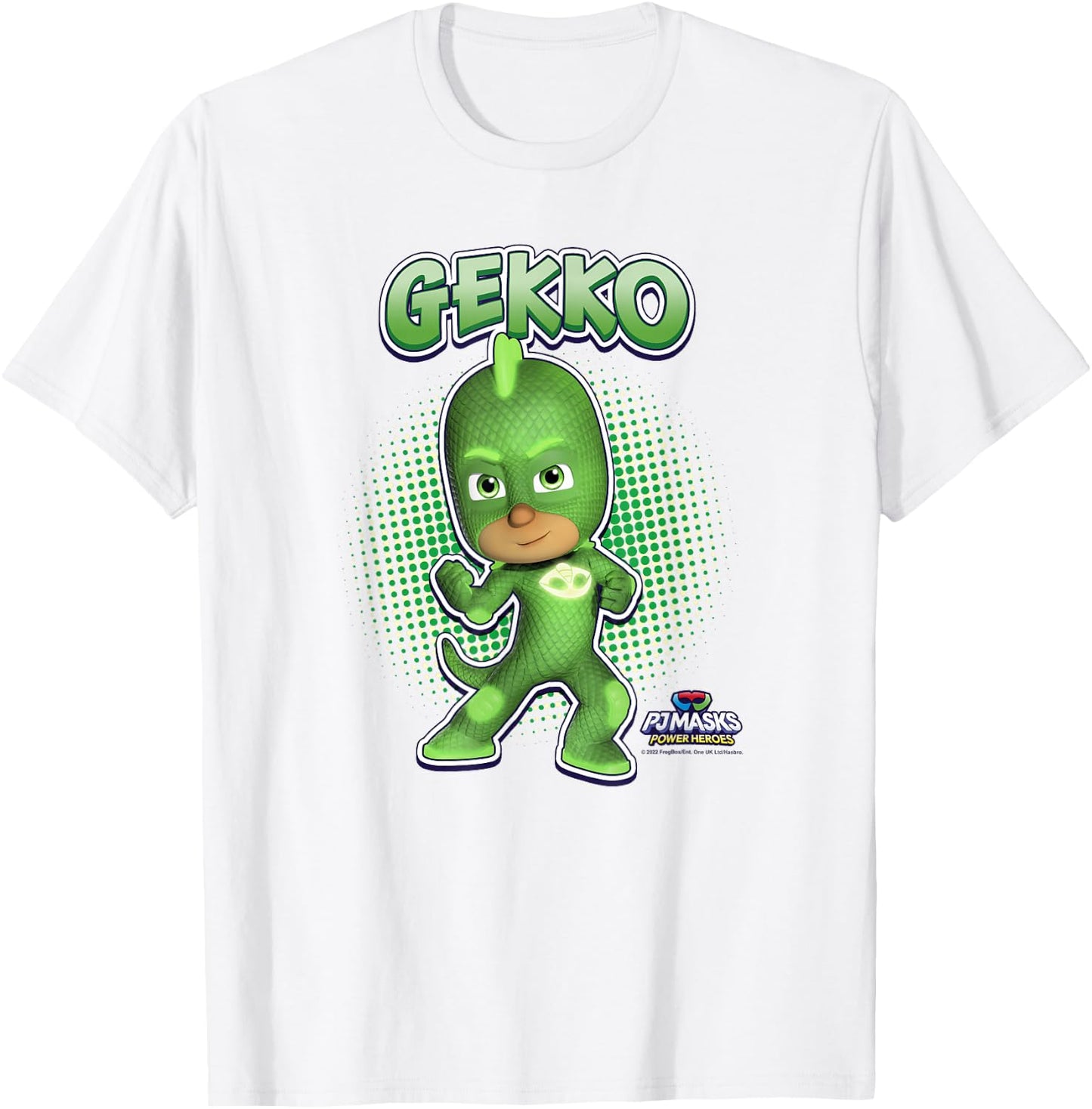 PJ Masks Gekko Comic Style Pose Panel Logo T-Shirt - T-Shirt | White