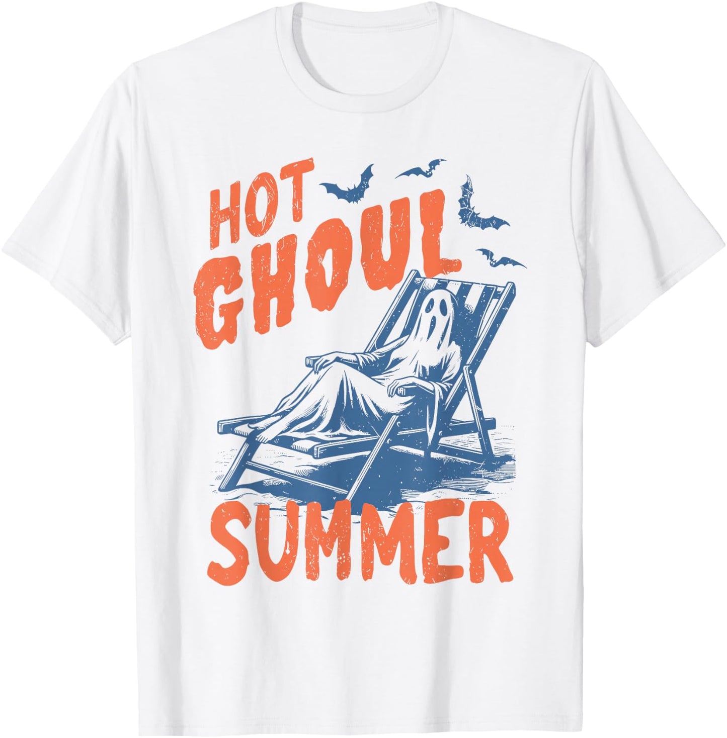 Retro Hot Ghoul Summer Summerween Ghost Halloween T-Shirt - T-Shirt | White