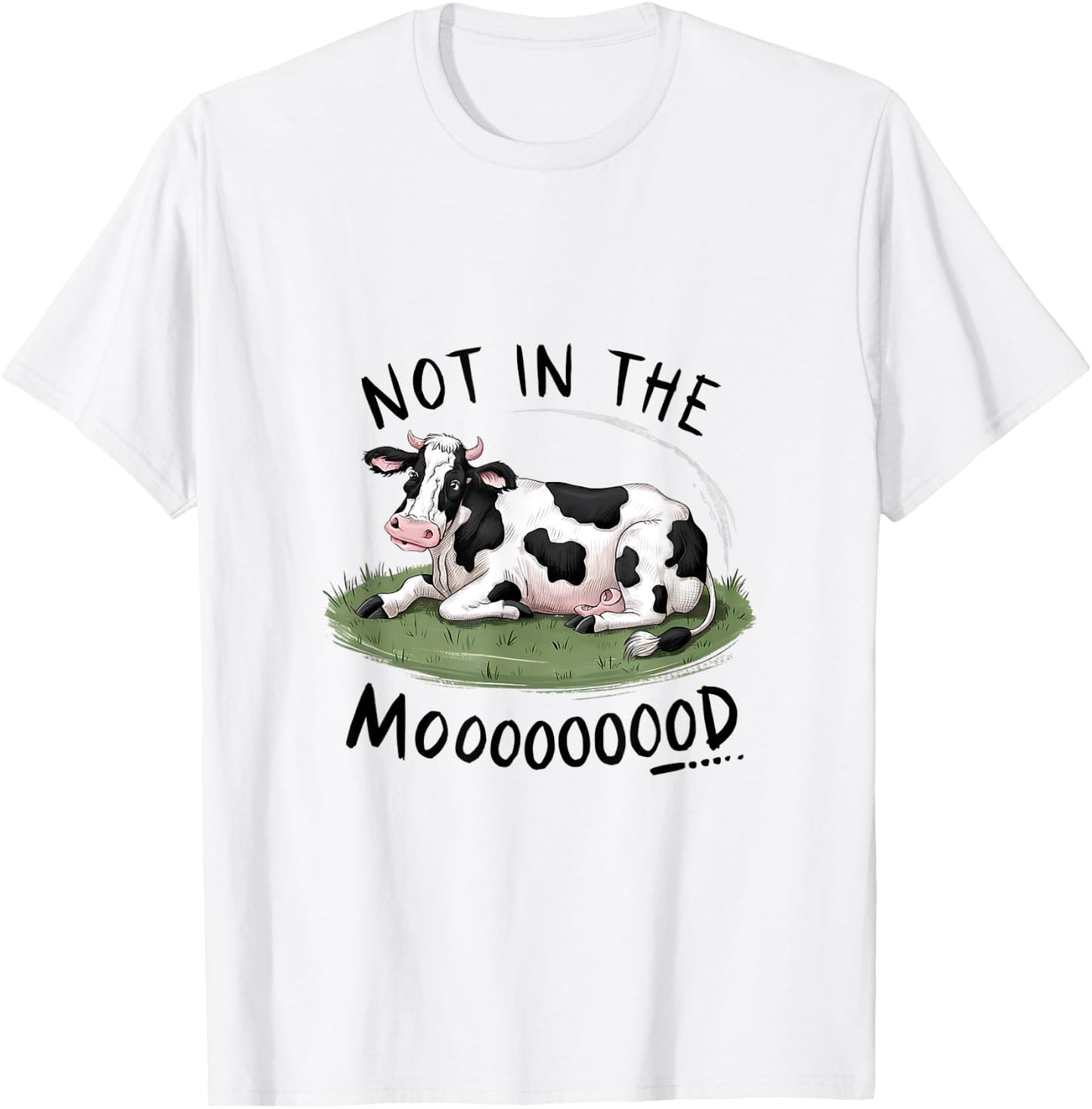 Not In The Mood Funny Cow T-Shirt - T-Shirt | White