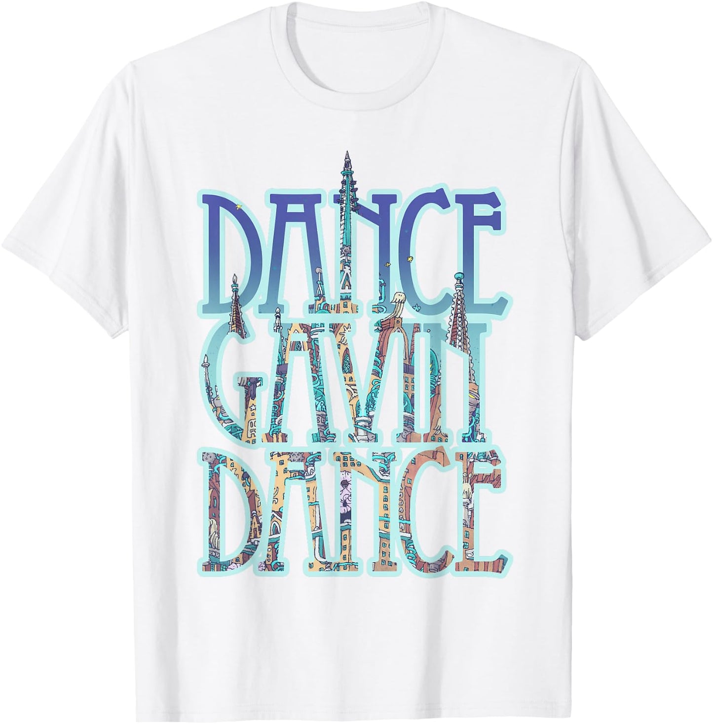Dance Gavin Dance City Fill Stack Logo T-Shirt - T-Shirt | White