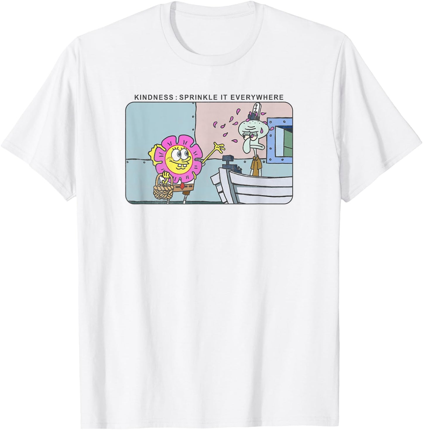 Spongebob Squarepants and Squidward Kindness Meme T-Shirt - T-Shirt | White