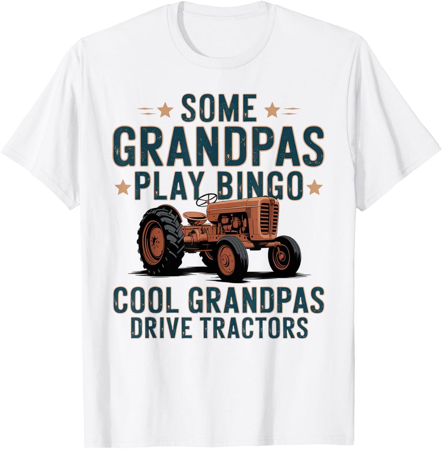 Cool Grandpas Drive Tractors Farming Farmer Father's Day Men T-Shirt - T-Shirt | White