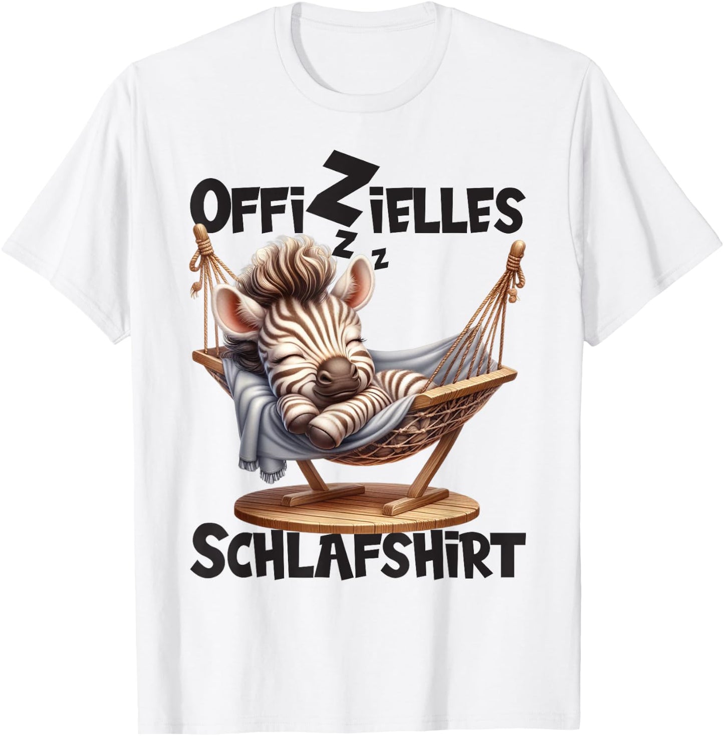 Langschläfer Geschenkidee Spruch Herren Damen Offizielles Schlafshirt Zebra Mit Tier Lustig Tiermotiv T-Shirt - T-Shirt | White