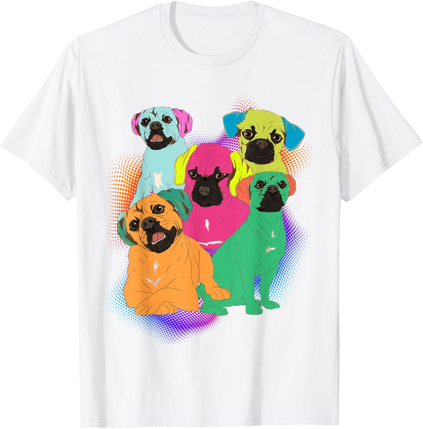Colorful Dog Owner Puggle Lover Animal Pet Parent Puggle T-Shirt - T-Shirt | White