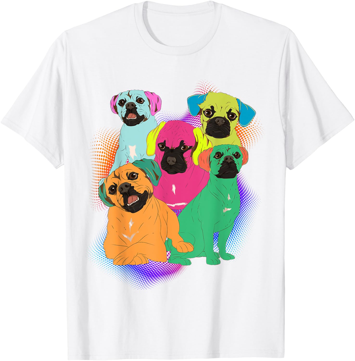 Colorful Dog Owner Puggle Lover Animal Pet Parent Puggle T-Shirt - T-Shirt | White