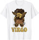 Virgo Girl Afro Messy Bun African American Women T-Shirt - T-Shirt | White