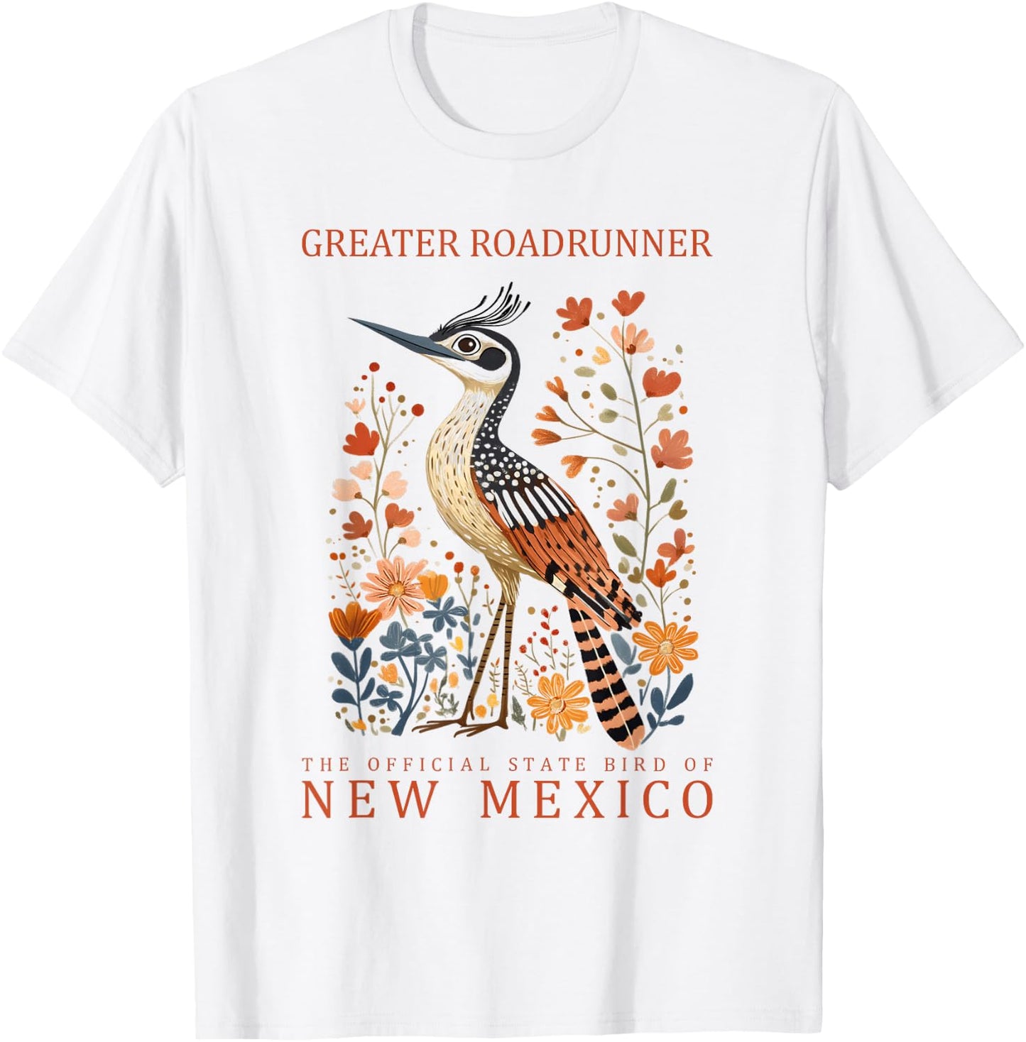 New Mexico Greater Roadrunner State Bird Art T-Shirt - T-Shirt | White