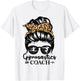 Gymnastics Coach Messy Bun Hair Funny Gymnast Coach T-Shirt - T-Shirt | White