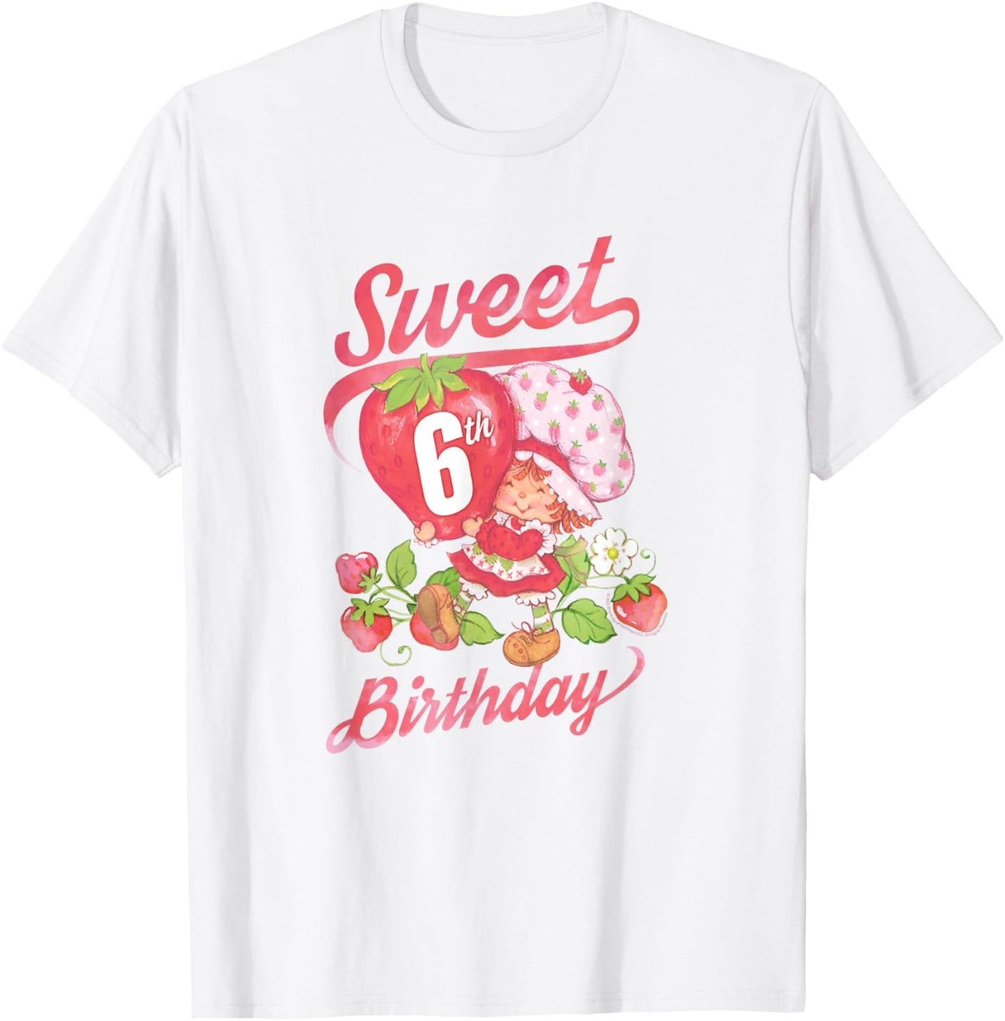Strawberry Shortcake Vintage Sweet 6th Birthday T-Shirt - T-Shirt | White