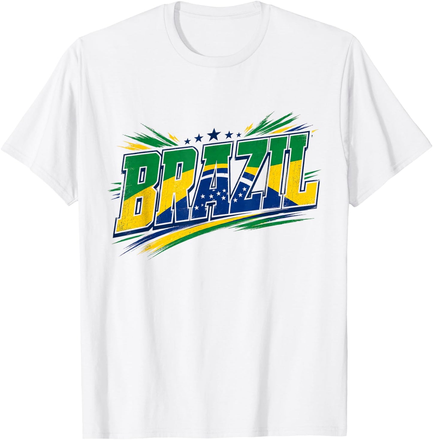 Brazil Flag Graphic Patriotic Brazilian T-Shirt - T-Shirt | White