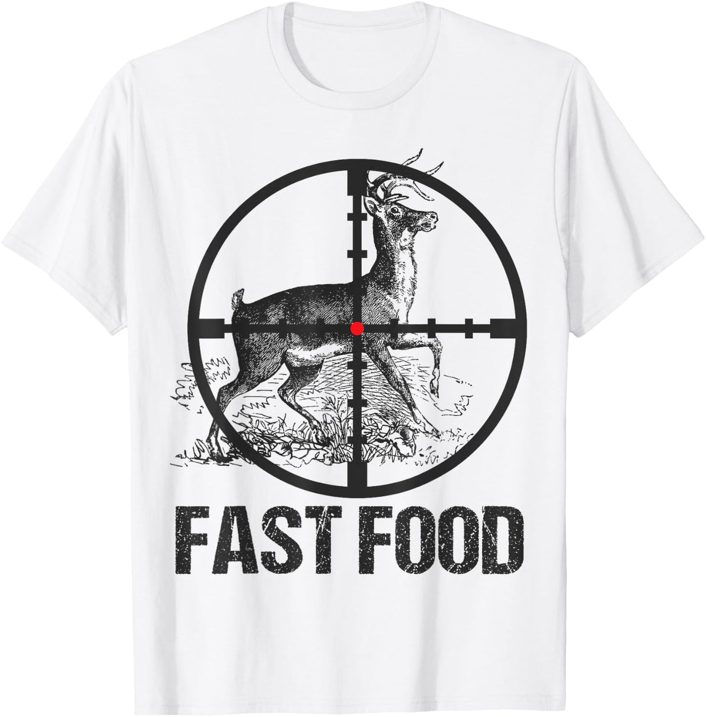 Men Deer Hunting Hunter Funny Whitetail Deer Fast Food Youth T-Shirt - T-Shirt | White