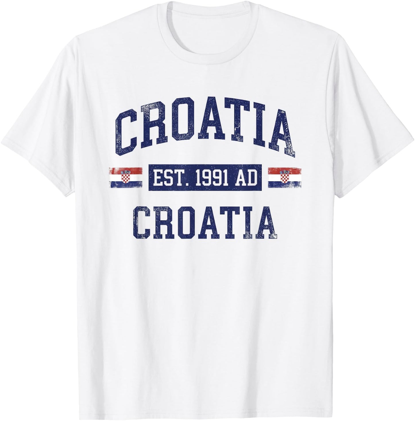 Croatia Hrvatska Flag Zagreb Croatian Jersey Retro T-Shirt - T-Shirt | White