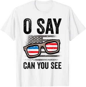 Ophthalmologist O Say Can You See 4th Of July Optician T-Shirt - T-Shirt | White