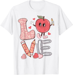 Funny Teacher Valentine's Day Teaching Students T-Shirt - T-Shirt | White