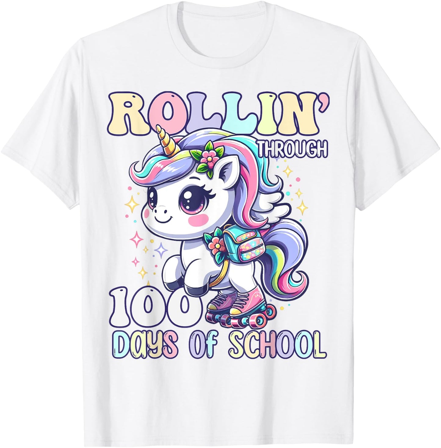100 Days of School Girls Teacher 100th Day Unicorn Outfit T-Shirt - T-Shirt | White