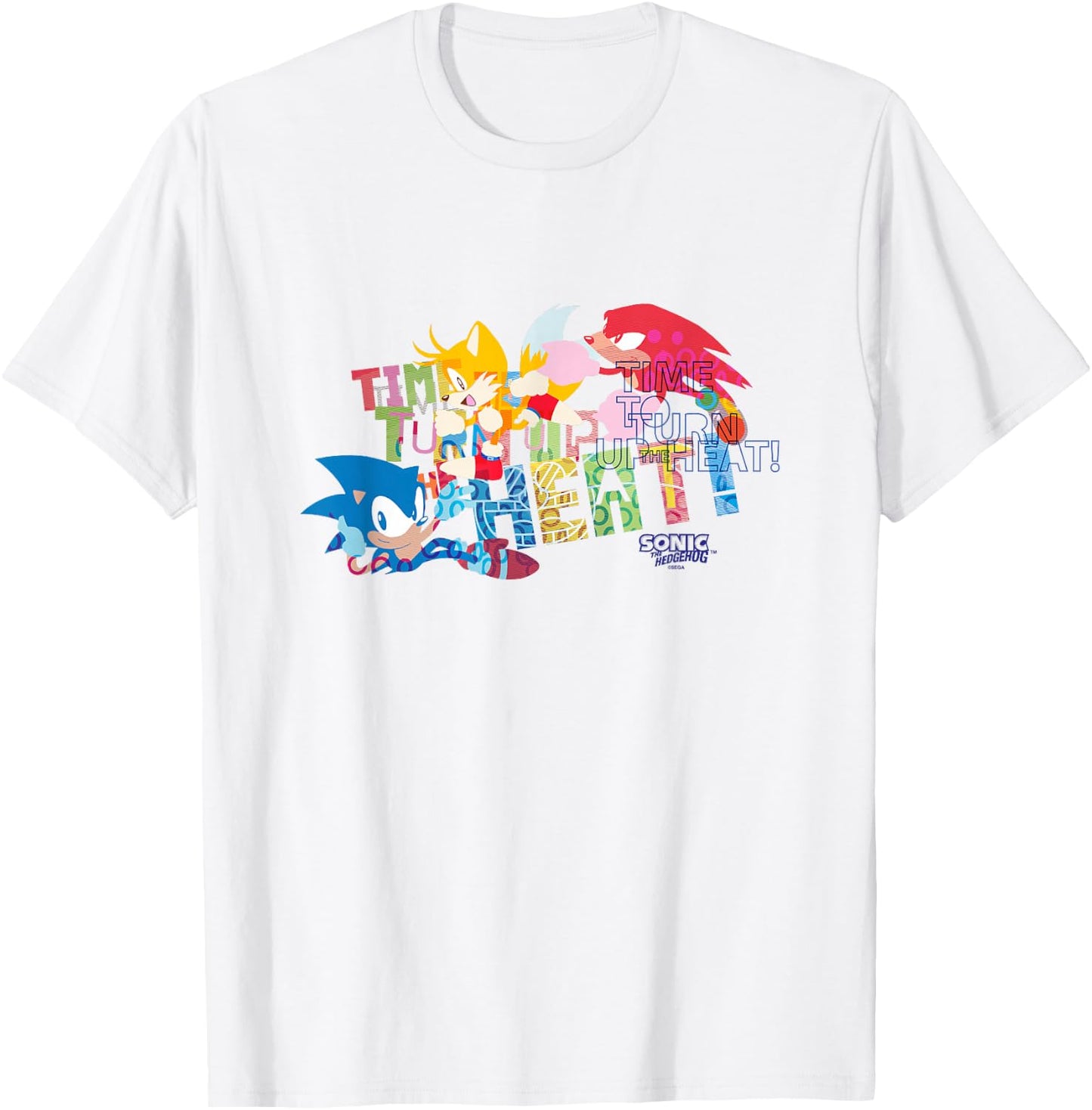 Sonic The Hedgehog Time to Turn Up The Heat Retro Shot T-Shirt - T-Shirt | White