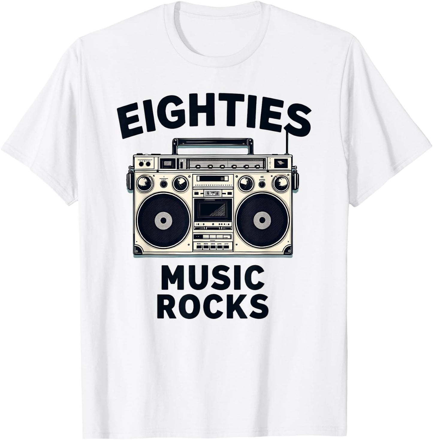 Eighties Music Rocks 80's Cassette T-Shirt - T-Shirt | White