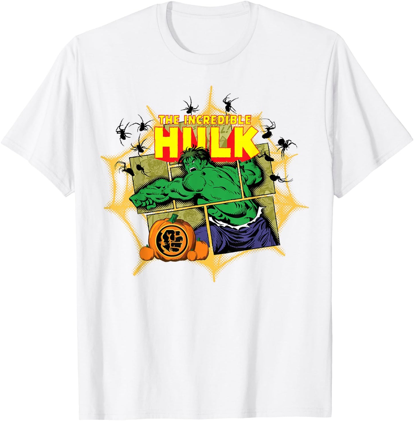 Marvel The Incredible Hulk Comic Panels Halloween T-Shirt - T-Shirt | White
