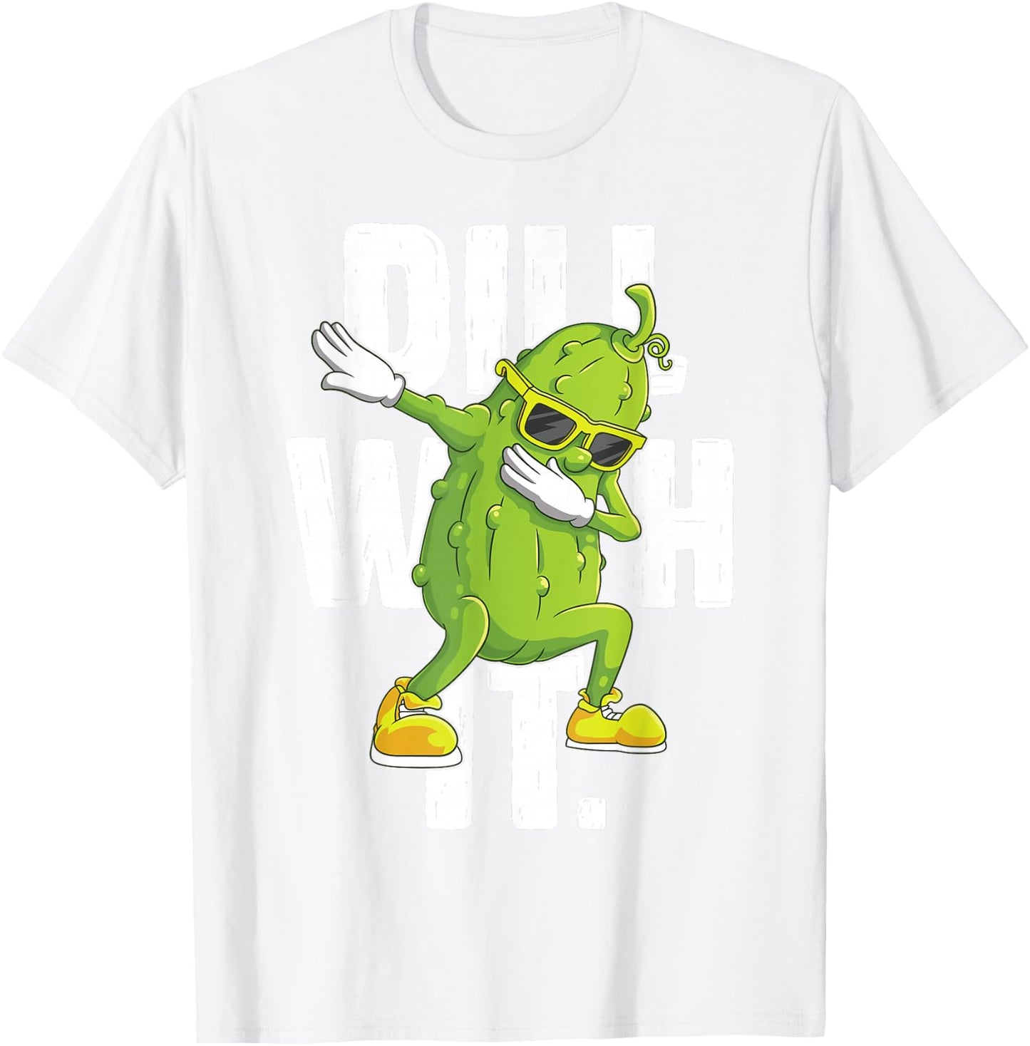 Dill with It Pickle Dabbing Halloween Cucumber Costume Party T-Shirt - T-Shirt | White