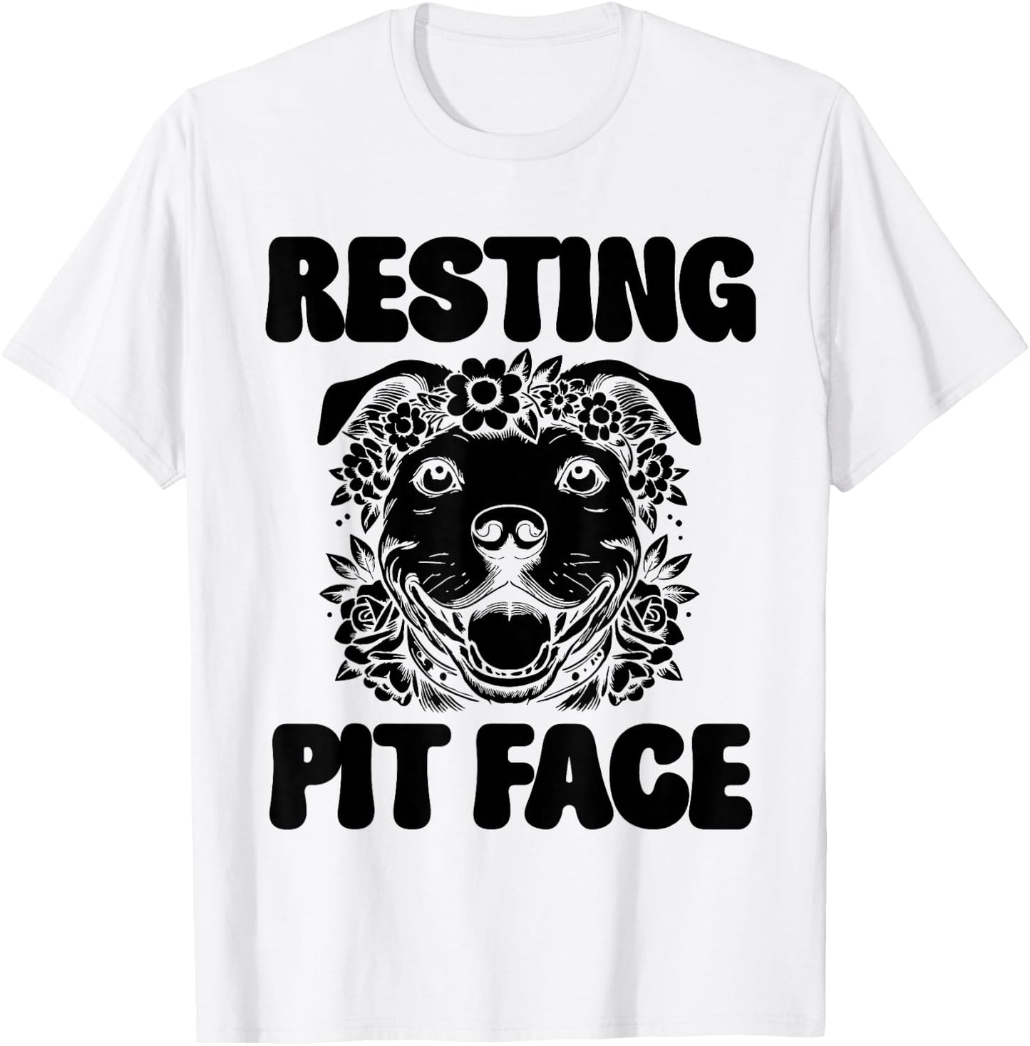 Resting Pit Face Pitbull Dog Design T-Shirt - T-Shirt | White
