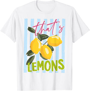 that’s Lemons Summer Fruit Food Pun Retro Lemon Graphic T-Shirt - T-Shirt | White