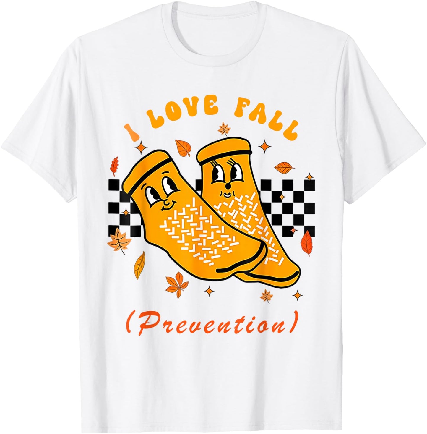 I Love Fall Prevention Fall Physical Therapy T-Shirt - T-Shirt | White