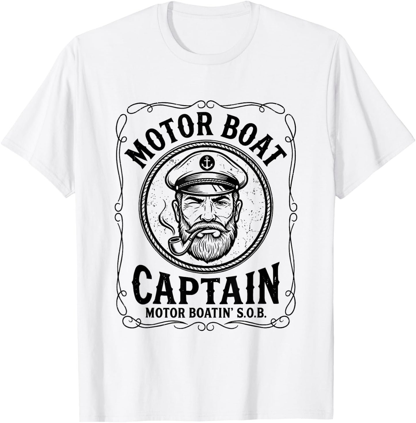Motor Boat Captain - Funny Boating Sailing Pontoon Boat T-Shirt - T-Shirt | White