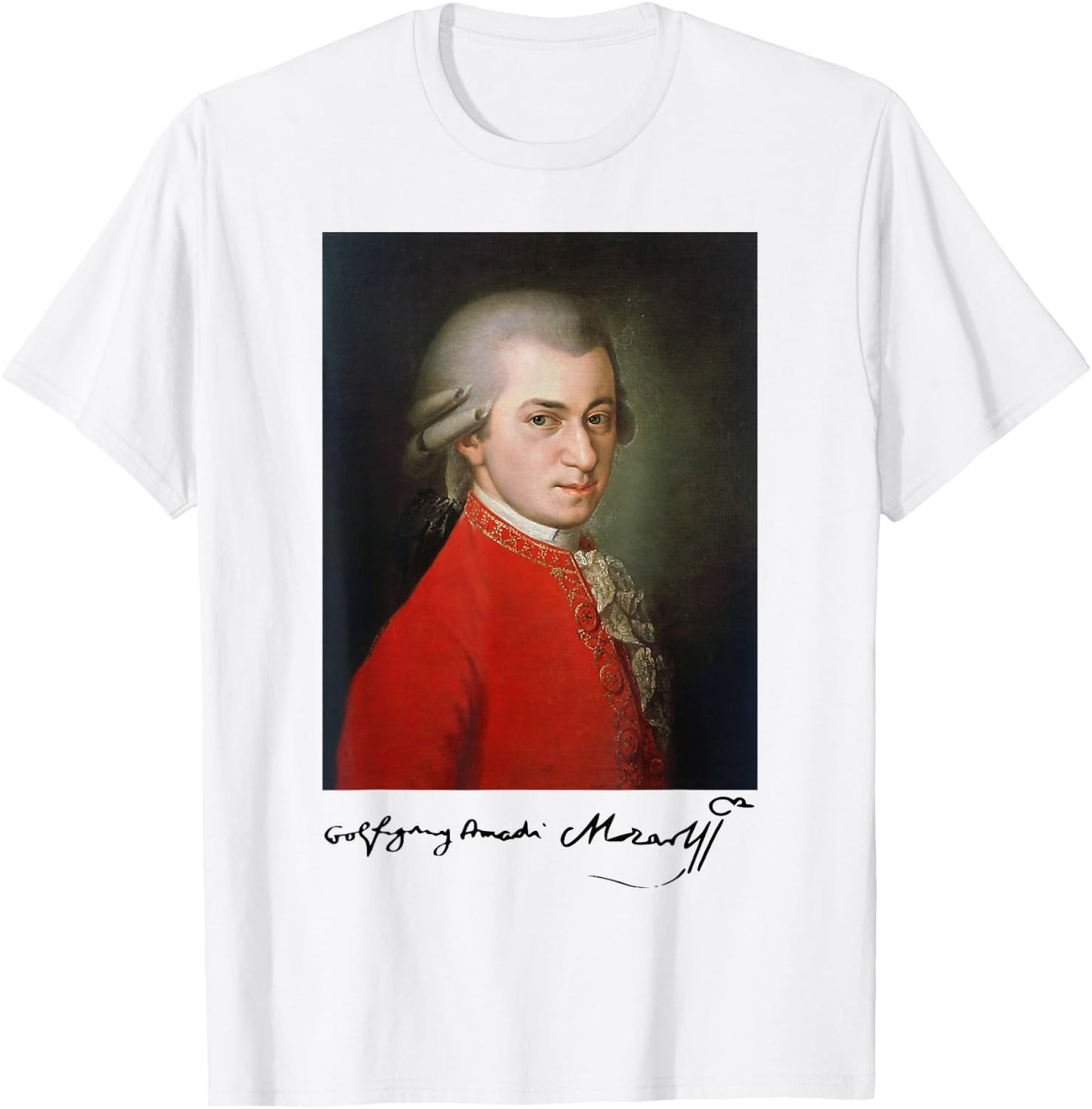 Wolfgang Amadeus Mozart Komponist Signatur Klassische Musik T-Shirt - T-Shirt | White