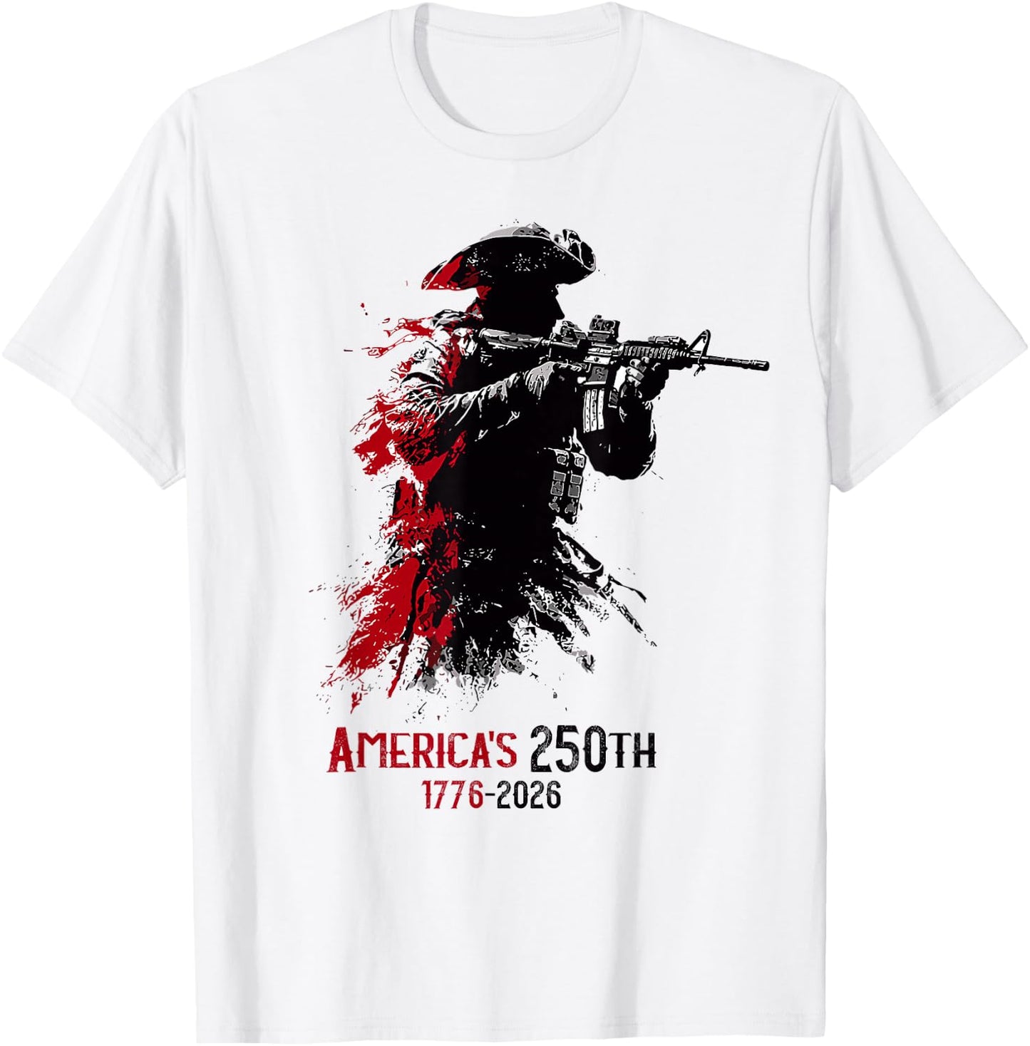 1776-2026 Patriotic Soldier 250th Anniversary 4th of July T-Shirt - T-Shirt | White