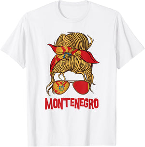 Montenegro für Mädchen Montenegrinische Flagge für Frauen Montenegro T-Shirt - T-Shirt | White