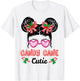 Christmas Candy Cane Cutie Messy Bun Girls Kids Xmas Pajama T-Shirt - T-Shirt | White