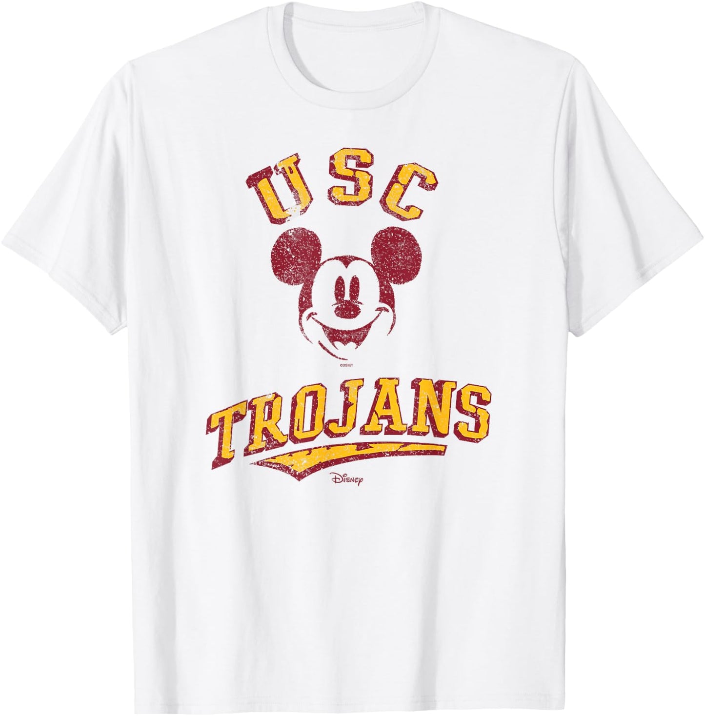 USC Trojans Mickey Mouse Retro White Officially Licensed T-Shirt - T-Shirt | White