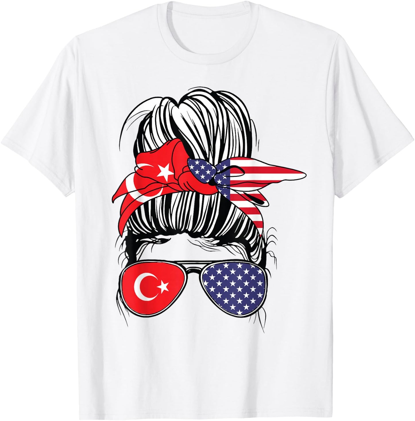 Turkey Women Turkiye Flag American Heritage USA Turkey T-Shirt - T-Shirt | White