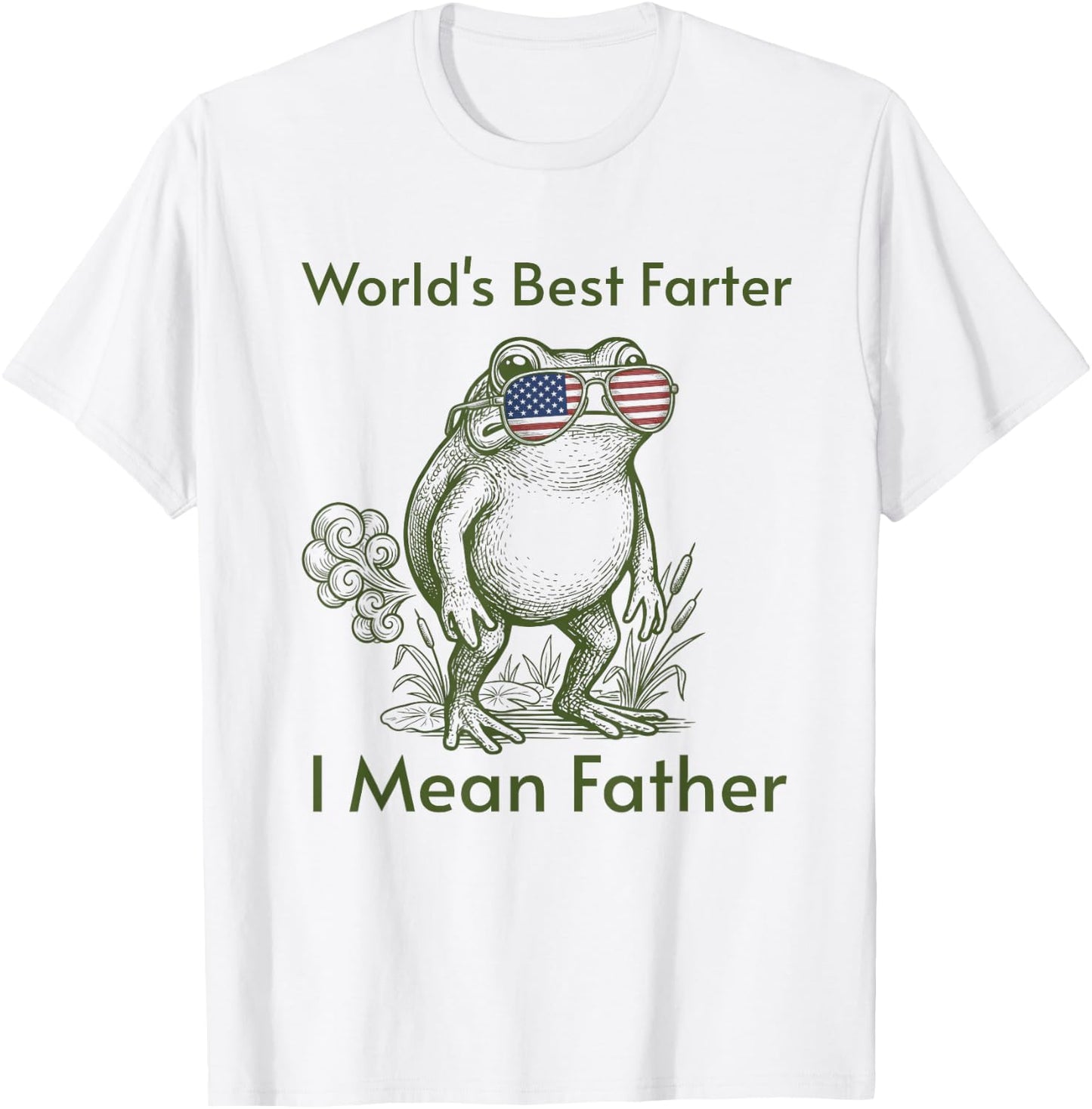 World's Best Farter I Mean Father Gifts Fathers Day Dad Frog T-Shirt - T-Shirt | White