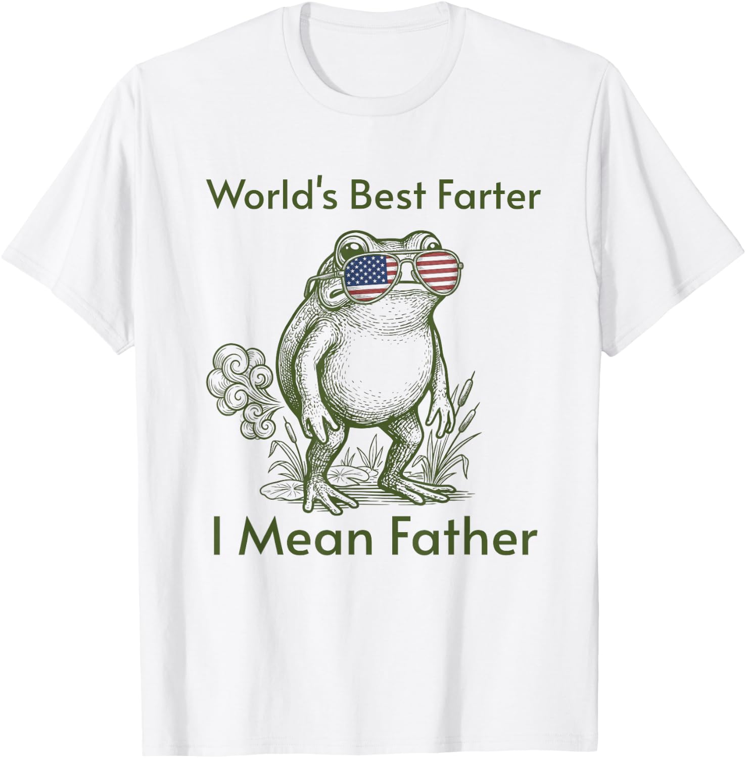 World's Best Farter I Mean Father Gifts Fathers Day Dad Frog T-Shirt - T-Shirt | White