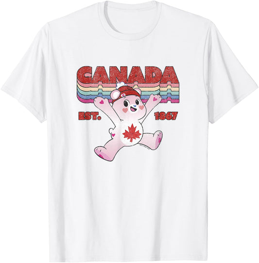 Care Bears Vintage True North Est. 1867 Retro Maple Leaf T-Shirt - T-Shirt | White