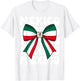 Mexico Coquette Bow Mexico Flag Cute Retro Mexican Girl T-Shirt - T-Shirt | White