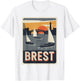 Vintage Poster Brest Sunset Sailing T-Shirt - T-Shirt | White