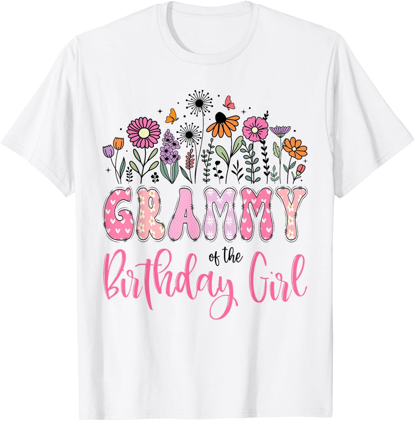 Grammy of The Birthday Girl Wildflower Daisy Lover T-Shirt - T-Shirt | White
