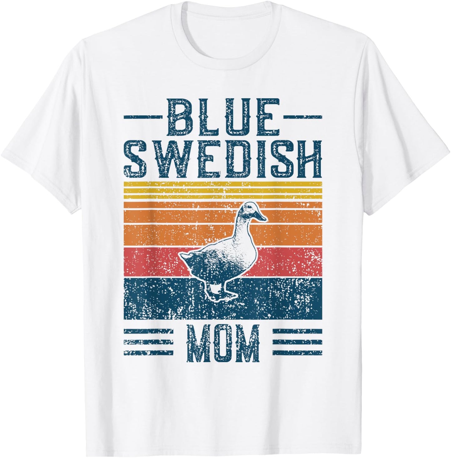 Best Duck Mom Women - Vintage Blue Swedish T-Shirt - T-Shirt | White