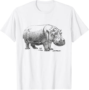 Love Heart Hippos Silhouette Hippo Spirit Animal T-Shirt - T-Shirt | White