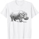 Love Heart Hippos Silhouette Hippo Spirit Animal T-Shirt - T-Shirt | White